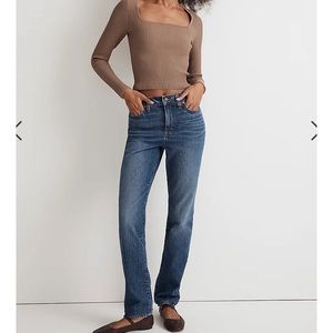 NEW! MADEWELL THE PERFECT VINTAGE FULL-LENGTH JEAN dark straight leg stretch 25